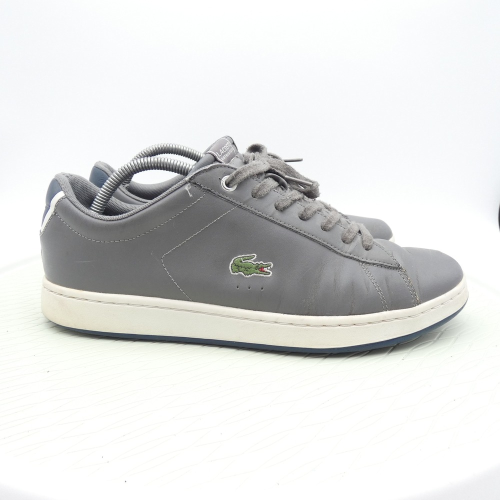 Lacoste Carnaby Evo CT8 SPM Mens Grey Leather Sneakers Size 10 Low Top Shoes - Picture 3 of 10
